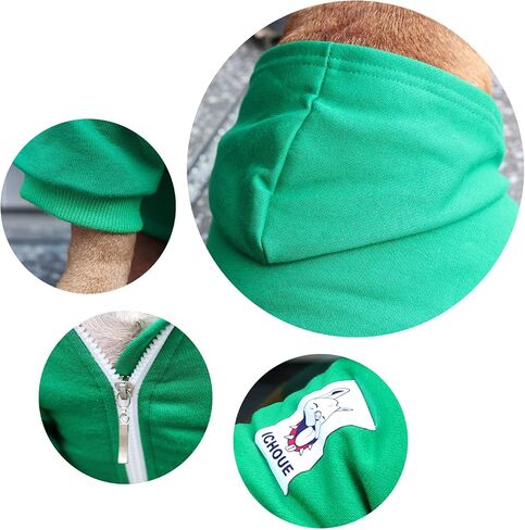 iChoue I am a French Bulldog Clothes Hoodies for Dogs Puppy Frenchie Pug English Boston Terrier Bully Pitbull Sweatshirt Sweater Clothing Cold Weather Winter Coats - Green/Medium in Saudi Arabia