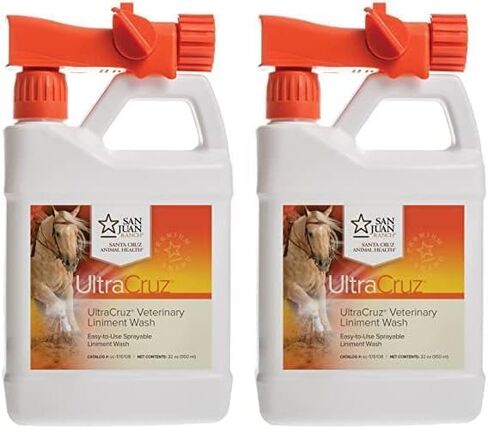 UltraCruz Veterinary Liniment Wash for Horses, 32 oz with Travel Spray (Pack of 2) in Saudi Arabia