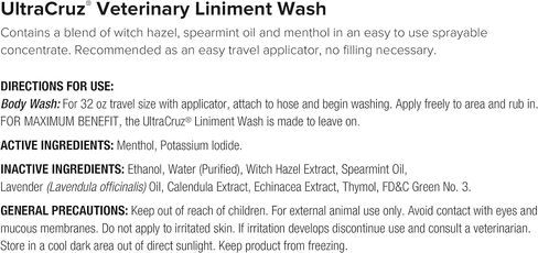 UltraCruz Veterinary Liniment Wash for Horses, 32 oz with Travel Spray (Pack of 2) in Saudi Arabia