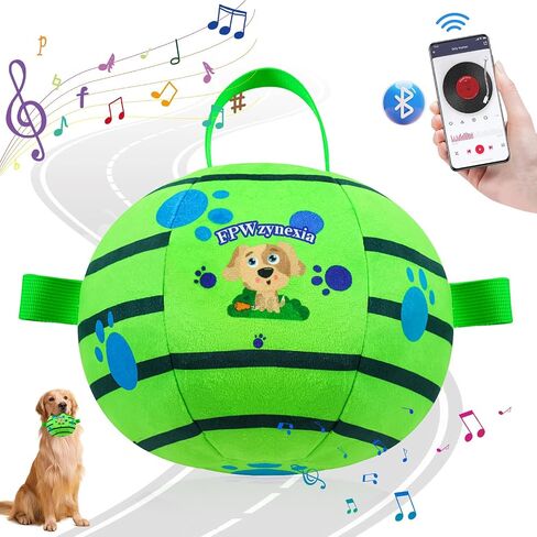 Interactive Dog Toys Chew-Resistant Interactive Dog Ball Nylon Dog Balls with Rope Bluetooth-Enabled for Music Connection Moving Dog Ball Interactive Dog Balls for Medium Dogs in Saudi Arabia