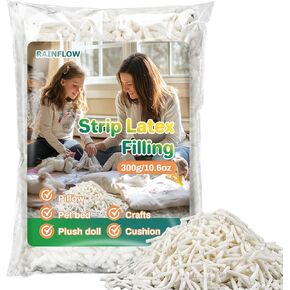 Latex Foam Bean Bag Stuffing-10.58oz Natural Latex Filling,Natural Shredded Fill Loose Stuffing, Good Resilience,Suitable for Pillows, Cushions, Pet Bed, Dolls, Crafts,Bean Bag