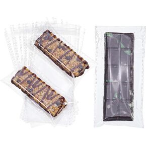 JCXGRVC 50Pack 3x6Inches Granola Bar Bags Dubai Pistachio Chocolate Bar Bags Cakesicle Bags Rice KrispiesTtreats Individually Wrapped Cellophane Packaging for Cereal Bar Truffle Party favors