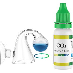 Pawfly Glass CO2 Drop Drop Checker لـ Aquarium CO2 مؤشر لموضوع مراقبة CO2 أسماك المزروعة مع CONCEL COPS CO2 CO2 Aquarium CO2