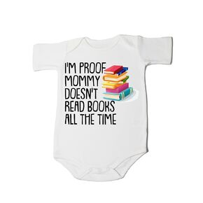 أنا دليل على أن الأم لا تقرأ دائمًا الكتب bodysuit مضحك القراءة bodysuit أنا دليل على ملابس الجليد من الجدد الزي (0-6 أشهر ، رومبير قصير الأكمام)