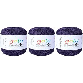 Golo Crochet Thread Size 3 Yarn for Hand Knitting Crochet Yarn for Crocheting Sky Blue 305