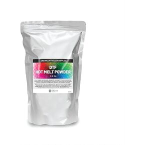 DTF Powder White 2.2lbs (35.2 oz) Hot Melt Adhesive Digital Transfer Printing - Compatible with Cotton, Polyester, Nylon & More - Medium-Density Powder (80-170µm) Optimal Result with All DTF Printer
