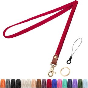 Fishent Stretchy Thin Lanyards for Keys ID Badges, Cute Long Teacher Neck Key Lanyard Keychains for Women Men Wallet Phone(Starlight)