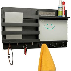 Entryway Mailbox Organizer with Dry-Erase Whiteboard, Functional Mirror & Weekly Planner