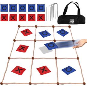 4 أقدام × 4 أقدام عملاقة TIC TAC TAC TOE ، حفلة ألعاب الفناء الخلفي في الهواء الطلق للأطفال العائلة للبالغين ، حقيبة فول Jumbo THERE عبر الفناء الخلفي ، التخييم ، الفناء ، TIC TAC TAC Law Field Day Games