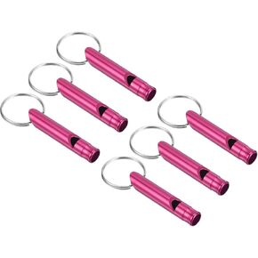 Rose Red Aluminum Alloy Dog Whistle – 2-Piece Multi-Use Safety Whistle with Key Ring for Pet Training, Outdoor Survival, Camping, and Hiking, Loud Sound Emergency Whistle, Durable Keychain Accessory