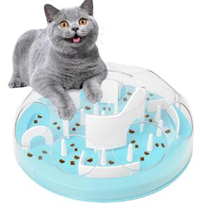 PAWISE Cat Puzzle Slow Feeder,Cat Treats Dispenser,Cat Toys for Indoor Cats,Cat Maze Toys Mental Stimulation Enrichment Toys