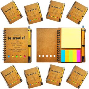 2025 Inspirational Spiral Notebook 10 Sets Portable Employee Appreciation Gifts Bulk Journals with Sticky Note Pen for Teachers Students Friends Colleagues Volunteer Nurse and Family Thank You Gifts in Kuwait