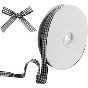 Green Gingham Ribbon, 3/8" x 50 Yards Green and White Checkered Ribbon Buffalo Plaid Ribbon Plaid Wired Ribbon Craft Ribbon for Gift Wrapping Hair Bows DIY Crafts Home Party Decoration