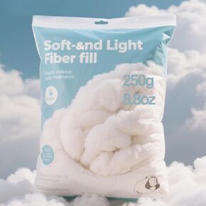 MAXTBEE 150g/5.29oz Polyester Fiber Fill, Premium Fiber Fill Stuffing, Stuffing for Stuffed Animals,Fluff Stuffing High Resilience Fill Fiber for Stuffed Animal Crafts