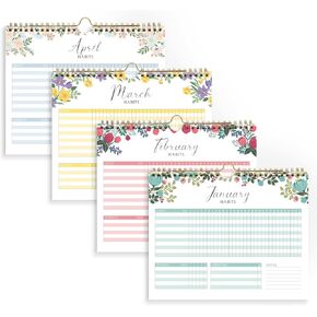 S&O Striped Habit Tracker Calendar - 24 Month Daily task Journal - Undated Routine Planner with Personalized Goal Chart for Health, Fitness & Finance - Weekly Chore Chart for Adults