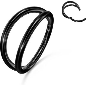 حلقات الأنف الأطواق - 316L من الصلب الجراحي ، حلقات أنف مزدوجة الطوق 14G/16G/18G/20G مفصلي CZ CONHERING JOWNESTERMRY حلقات الشفاه الحاجز الغضروف