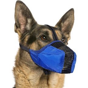 Dog Muzzle, Soft Mesh No Barking Pet Muzzles for Small Medium Large Sized Dogs, Breathable Drinkable Dog Mouth Guard Adjustable Puppy Muzzle to Prevent Dogs Biting Chewing and Licking,Black L-2