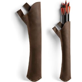 Hip Quiver with Belt Loop, Arrow Holder for Target Shooting, Archery Sports, Target Training, Full Grain Leather, Handmade, Bourbon Brown