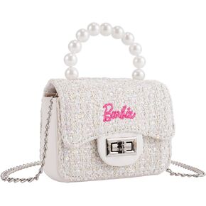 MINISO Barbie Purse, Mini Crossbody Tote Purse for Girls, Cute Handbag Wallet With Pearl Design, Crossbody Wallet for women