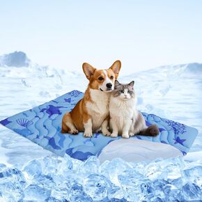 حصيرة تبريد الكلاب الصيفية Pawchie ، حصيرة لذات ذاتي قابلة للانعكاس للكلاب المتوسطة الصغيرة ، بطانية من وسادة بارد للحيوانات الأليفة ، وسادة نوم للحيوانات الأليفة للقفص ، والسرير ، والأرضية الداخلية والخارجية ، ومقاعد السيارة ، 36 '× 23' '