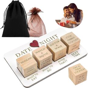 Date Night Dice - مرح قرار Dice & زوجين ألعاب للأفكار والأنشطة والطعام - مثالي لعيد عيد الحب أو الذكرى السنوية أو هدايا أعياد الميلاد - لعبة شقية ورومانسية للأزواج والبالغين