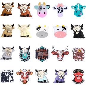 Lecqizu Highland Cow Silicone Bead Keychain ، DIY Craft Craft Sybed Bracelet Kit ،
