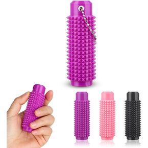Spiky Grippie Stim Keychain Little Ouchies Pain Fidget Keychain Anxiety Relief Pain Stim Bumpy Fidget Keychain Novelty Gifts for Friends(Purple)