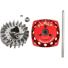 Alloy Roto Electric Starter + Flywheel of 23CC~58CC Engine for 1/5 HPI ROFUN ROVAN KM Baja LT FG MCD DBXL GoPed RedCat Rc Car Parts (Red)