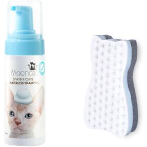Mooncat Waterless Cat Shampoo, Licking Safe Dry Shampoo for Sphynx Cats ｜Mooncat Cat Grooming Brush - for Shedding, Long or Short Haired Cats