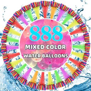 888pcs ألعاب المياه الصيفية ، وملء سريع لك كرات المياه الختمية ، والبالون ماء التبريد في الهواء الطلق ، وألعاب حمام السباحة الصيفية ، وألعاب المعركة في حديقة السباحة ، وألعاب الحفلات الشاطئية