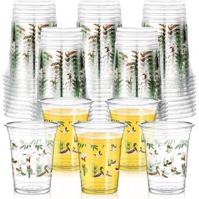 50 PCS 16 OZ Mallard Duck Cups for Mallard Duck Party Decorations Mallard Duck Baby Shower Cups Plastic Discipable Actable Cups Fridity Party Supplies