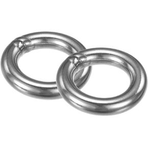 M METERXITY 2-Pack Dream Catcher Rings,2 Inch Stainless Steel Macrame Wreath Floral Round Rings Metal O Rings Hoop for DIY Wedding Wreath/Wall Hanging/Christmas/Camping Silver 0.2 Inch