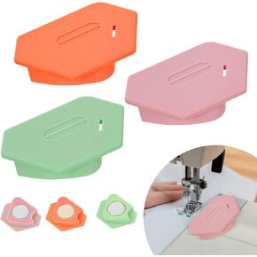 3Pcs Upgraded Magnetic Seam Guide for Sewing Machine with Scale, Suitable for Sewing Straight and Curves, Quilting Supplies Sewing Accessories for Most Magnet Sewing Machines- 3 Colors