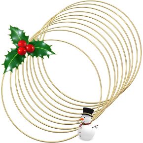 Gold Macrame Dream Catcher Rings, Bettoor Metal Hoops DIY Floral Macrame Hoop for Wall Hanging Crafts Wreath Ring for Wedding Wreath Decor 10Pcs (10 Inches)