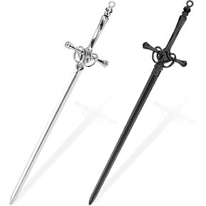 Grevosea 2 Pack Letter Openers, Stainless Steel Mail Opener Tool Letter Opener Envelope Slitter with Ergonomic Handle Fancy Envelope Opener Home and Office Mail Supplies (Silver, Black)