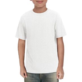 Haloumoning Boys Short Sleeve Shirts Kids Summer Crewneck T-Shirts Casual Tops Tees 5-14 Years