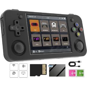 RG35XX H Retro Handheld Game with Linux System, 3.5 Inch IPS Screen Built-in 64G TF Card 5528 Games Support TV Output 5G WiFi Bluetooth 4.2 (Transparent White)