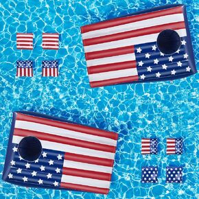 hiboom pool cornhole beas beal bage bag ther toy toy toy stips ، لعبة حمام سباحة يوم الاستقلال للشباب والبالغين والأسرة والعلم الأمريكي.