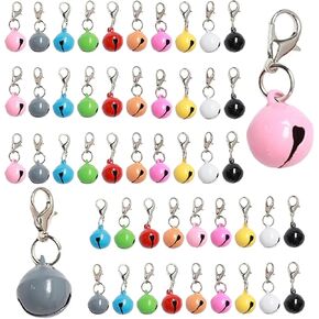 50 PACK Pet Bells for Cat Dog, Round Bell with Loud Crisp Sound Multicolor Cat Dog Collar Charm Pet Pendant Accessories Jingle Bell for Christmas Decoration
