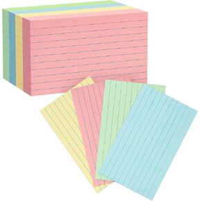 بطاقات الفهرس الملونة 5x8 100pcs ، تحكم Goefun البطاقات التعليمية ، و 4 ألوان notecard