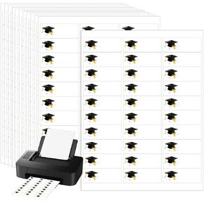 600 Pieces Graduation Address Labels Class of 2025 Return Address Labels for Graduation Announcement 1 x 2.625 Inches Printable Mailing Labels Compatible with Laser and Inkjet Printer