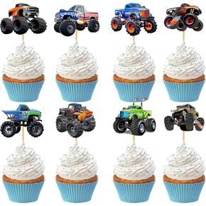 24 PCS Monster Truck Cupcake Topcake Toppers Truck Truck Thail