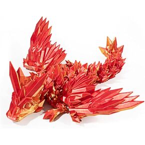 Dragon المطبوع ثلاثي الأبعاد مع أجنحة ، Dragon ثلاثية الأبعاد 5.5 بوصة التنين المجنح المفصلي لمكتب المكتب المنزلي ديكور ديكور.