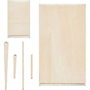 Beunitone 6 PCS Wood Weaving LOOK KIT للمبتدئين الخشبيين متعدد النسيج النسيج الطول يلوح في الأفق