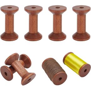 PH PandaHall 8pcs Wooden Empty Spools for Ribbon, 2.75 inch Bobbins Wood Sewing Embroidery Thread Spool Wire Weaving Bobbins for Embroidery and Sewing Machines Arts Crafts Thread Cord Roll