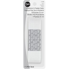 Dritz Underwear and Pajama, 1" by 1-1/4-Yards, White Woven Elastic