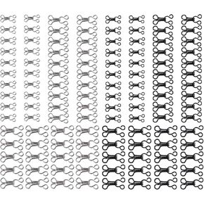 Qiyuda 120 PCS خطاف وإغلاق العين للملابس ، Hooks Bra Hooks Clasps Clasps مقاطع خياطة الأشرطة السوداء والفضية