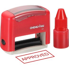 YOKIVE Late Self Inking Rubber Stamp, Office Ink Business Stamp for Office Documents, Paperwork, Warehouse, Label (Red)