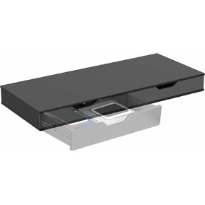 VIVO 55 x 24 inch Universal Solid One-Piece Table Top with Drawers and Built-in Power Strip for Standard and Sit to Stand Height Adjustable Home and Office Desk Frames, Black, DESK-TOP55B-H