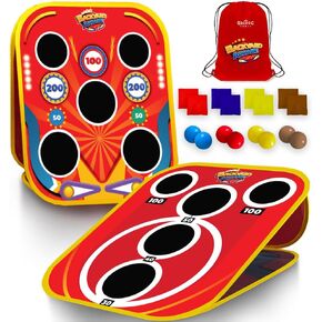SWOOC Games - Backyard Arcade™ | 2-in-1 Bean Bag Toss Game for Kids w/Carry Bag | 5-Second Setup & Storage | Outside Toys for Toddlers | Carnival Games for Kids | Outdoor Toddler Activities